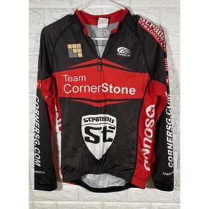 Veloce Mens Cycling‎ Shirt Size Medium Long Sleeve Red Team Cornerstone